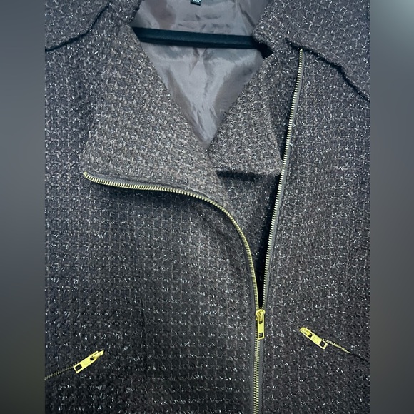 **Spirited Randolph Duke brown sparkle vest w/golden tone zipper and buttons.XL - Picture 3 of 6